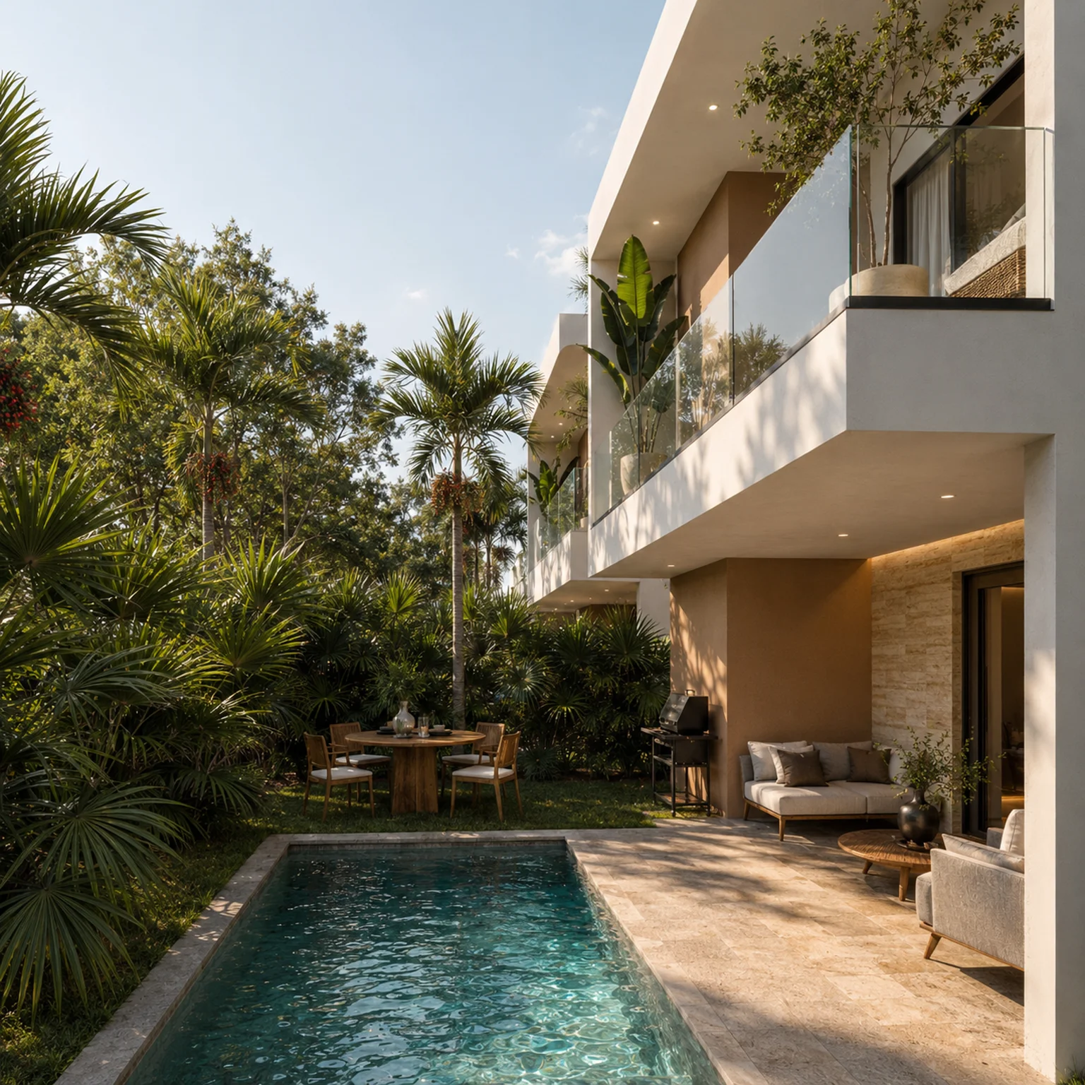 Villa Tres Habitaciones patio con piscina