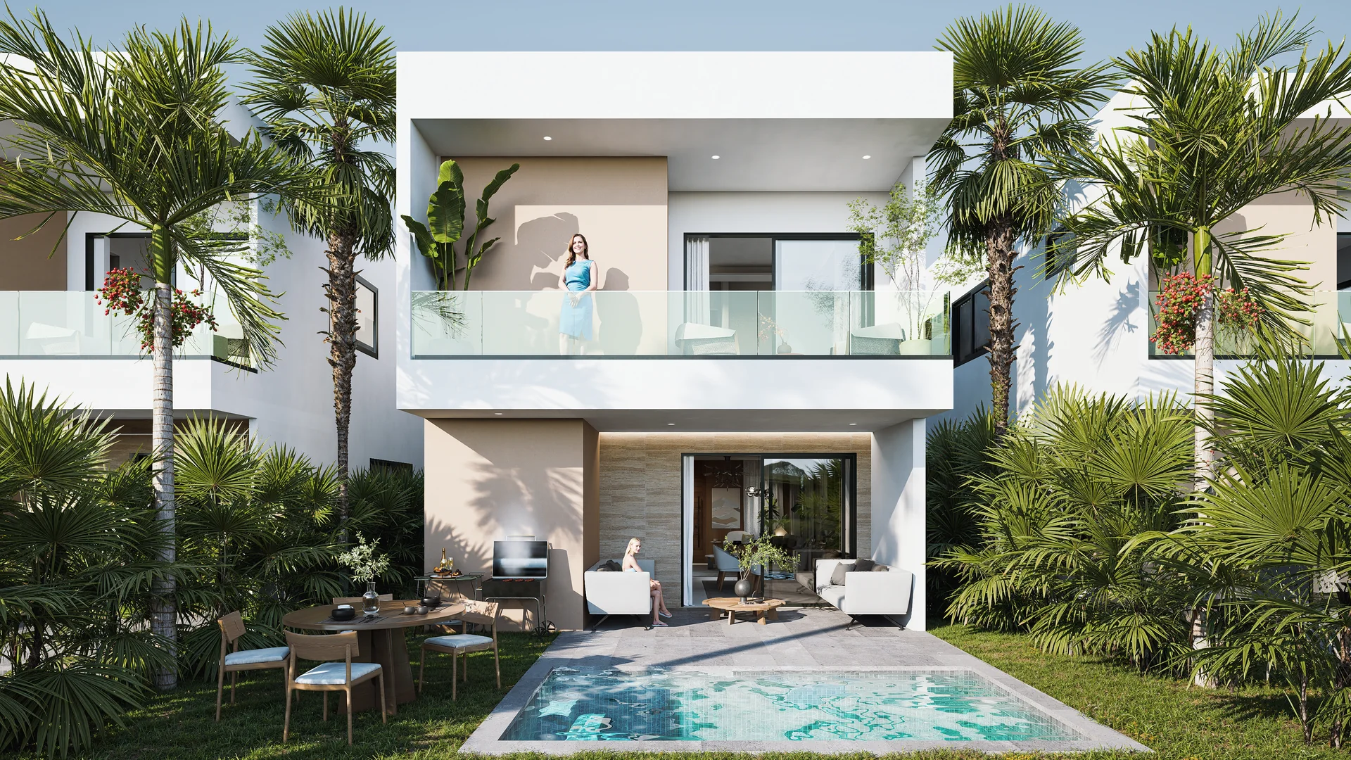 Villa Tres Habitaciones patio versión dos