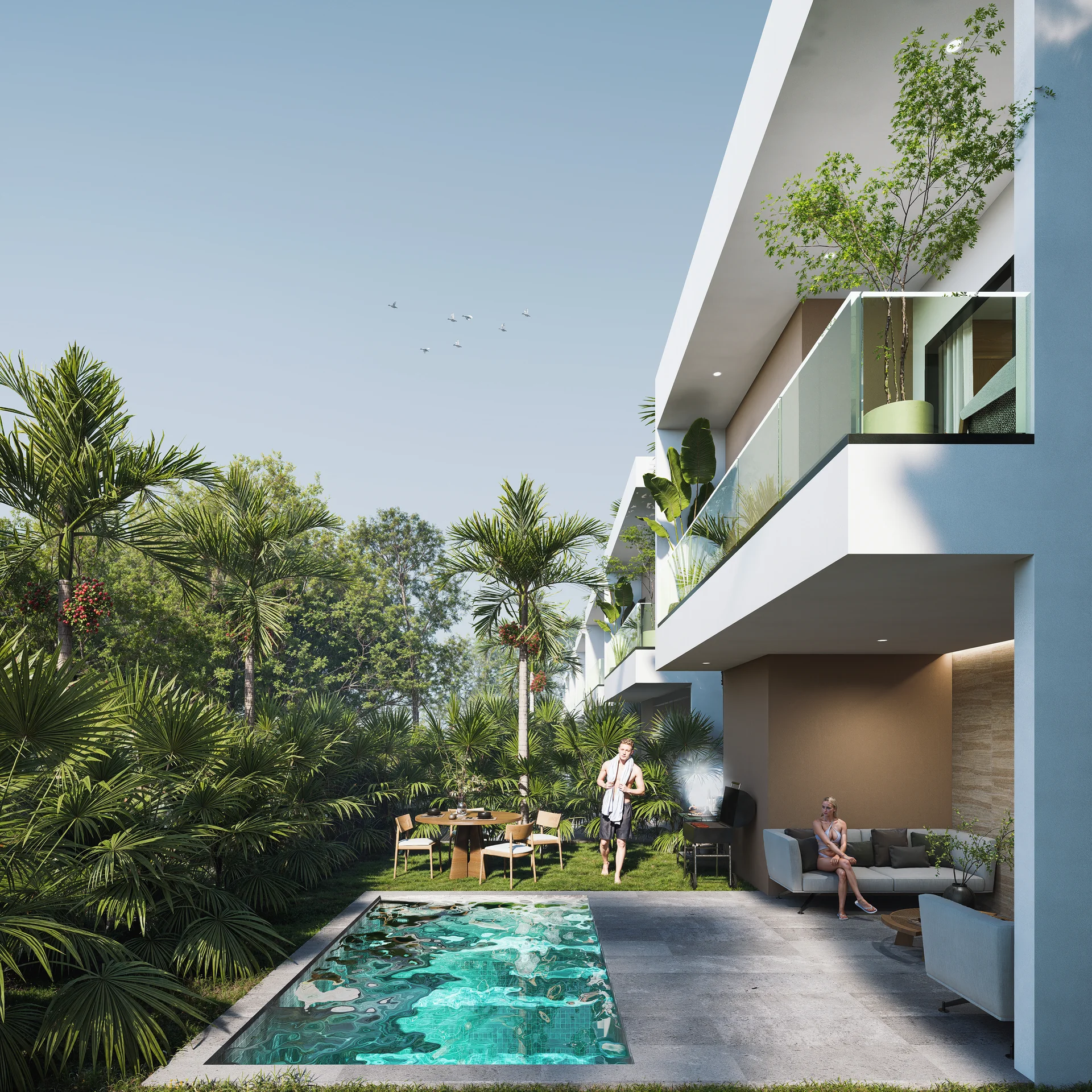 Villa Tres Habitaciones terraza exterior